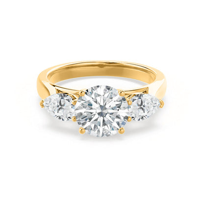 1 CT Round Three Stone Lab Grown Diamond Engagement Ring
