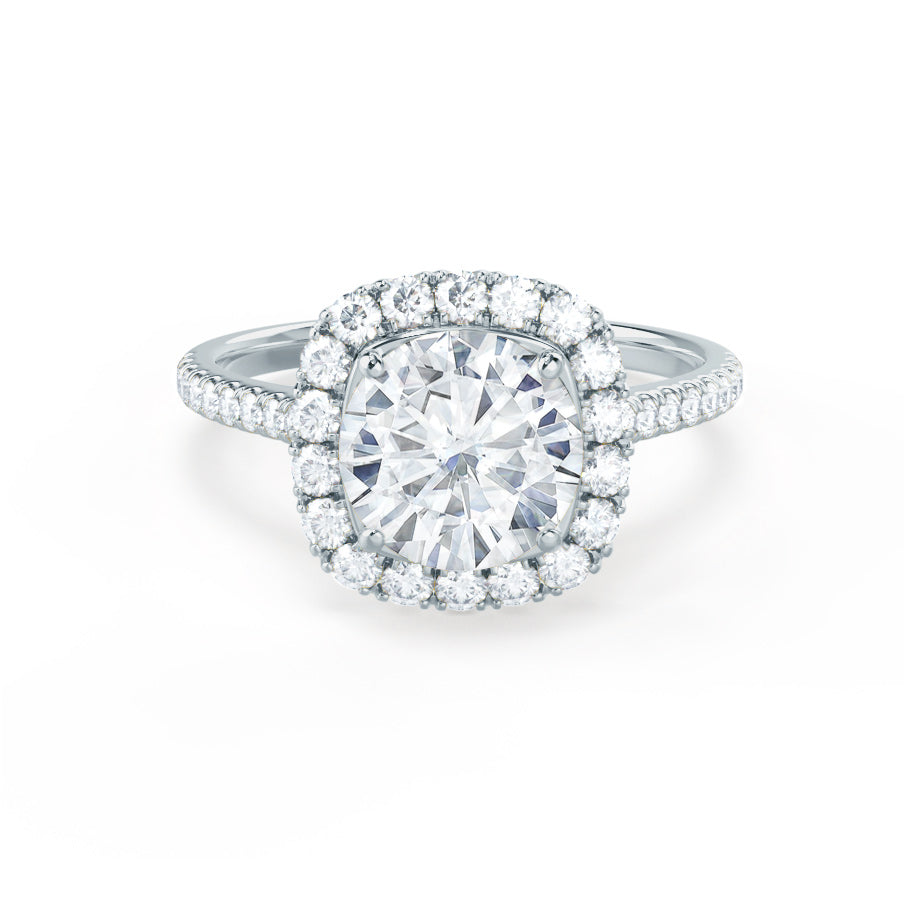 1.2 CT Round Halo & Pave Lab Grown Diamond Engagement Ring