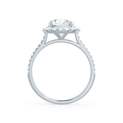 1 CT Round Halo & Pave Lab Grown Diamond Engagement Ring