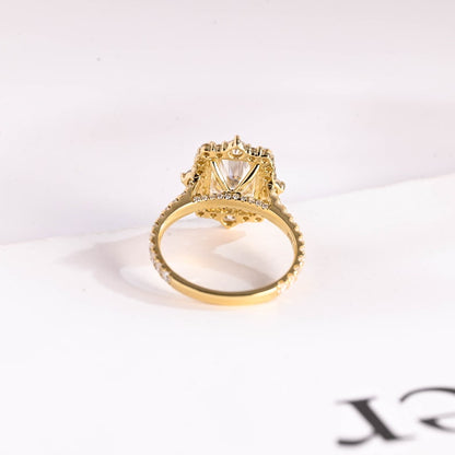 Stunning 1.5 - 2.5 CT Radiant Moissanite Engagement Ring with Pave & Halo Design 3