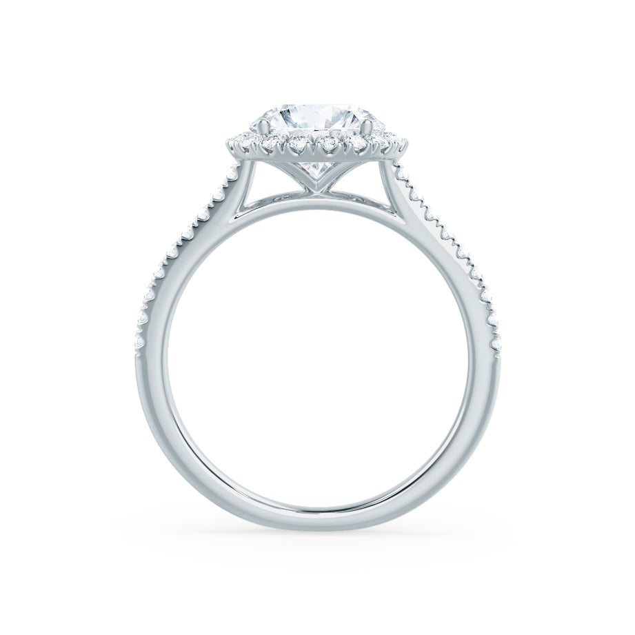 1 CT Round Halo & Pave Lab Grown Diamond Engagement Ring